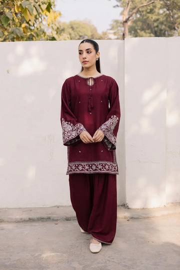 2PC Summer Embroidered Dress - 1217