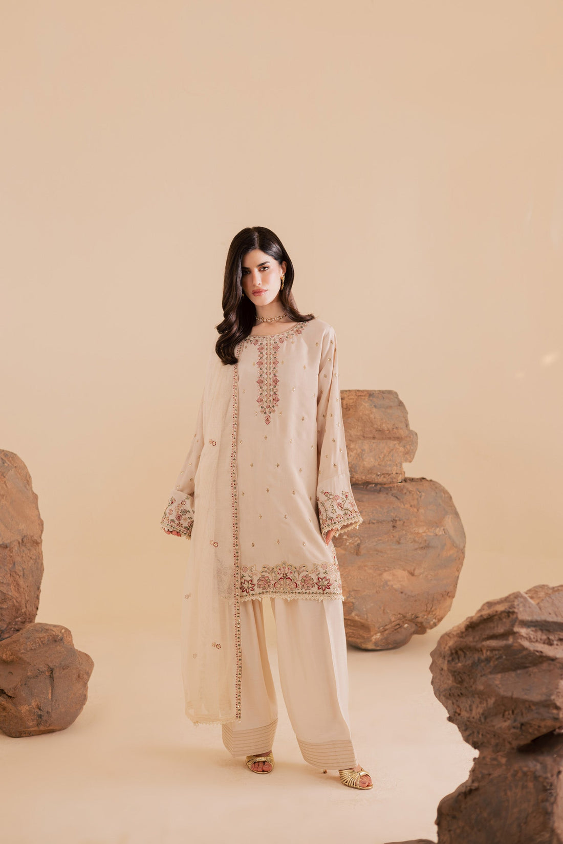 3PC Luxury Embroidered Dress- RSC08
