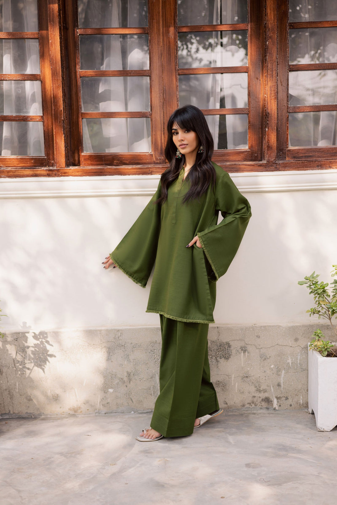 2 PC Lawn Solid FSK 03 – Olive Green