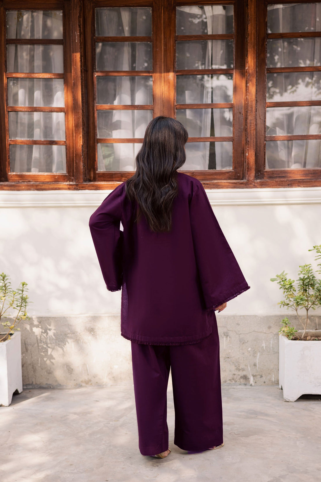 2 PC Lawn Solid FSK 03 – Dark Plum