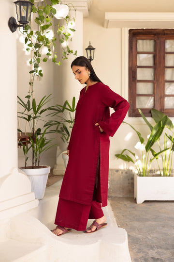 2 PC Lawn Solid PSK 01 - Maroon