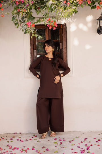 2PC Lawn Solid HSK 06 – Dark Brown