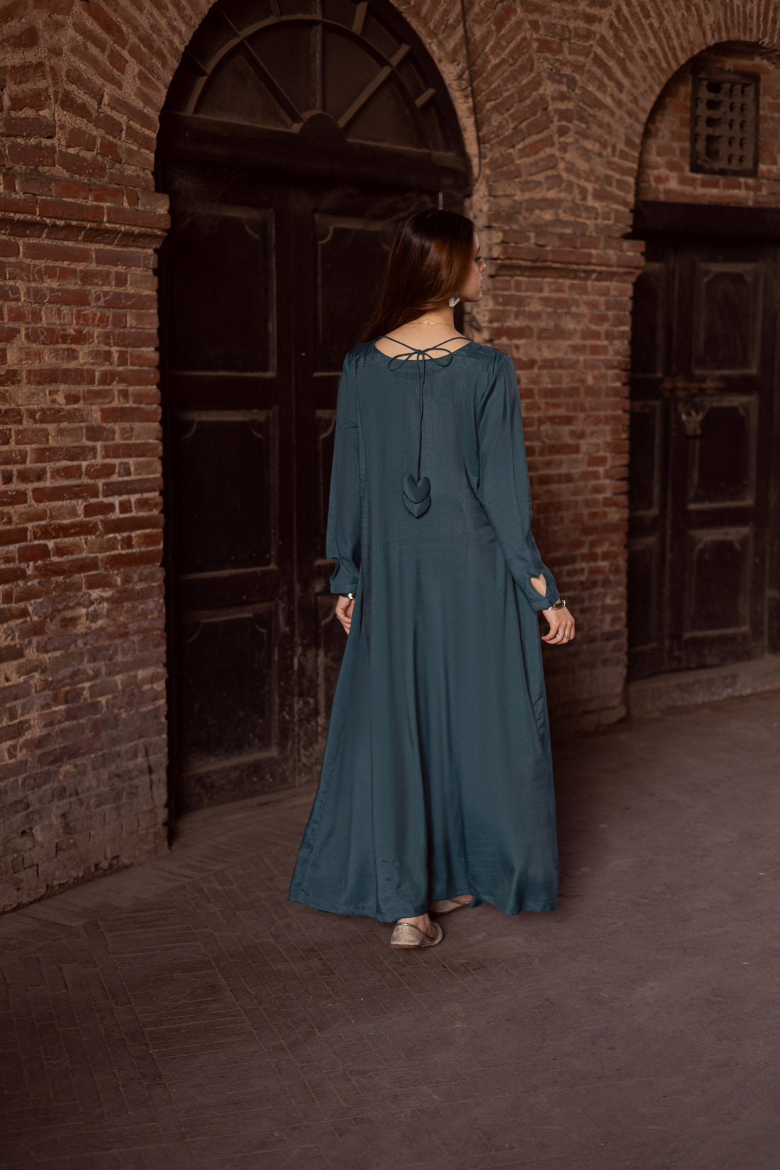 Raw Silk Frock-Teal