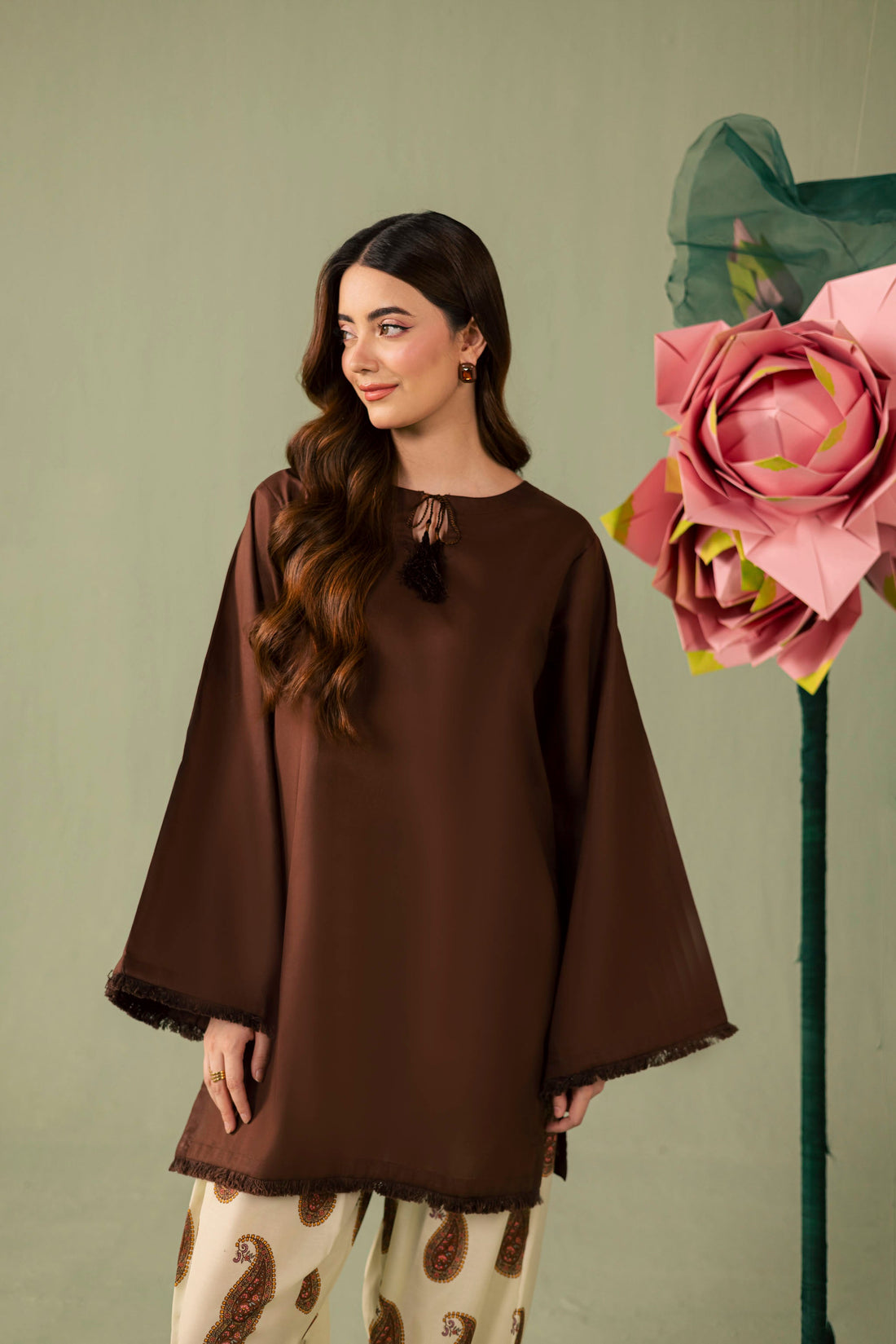 2PC Printed Solid Shalwar Kameez - AZ17