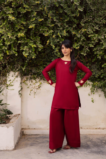 2PC Lawn Solid HSK 06 – Maroon