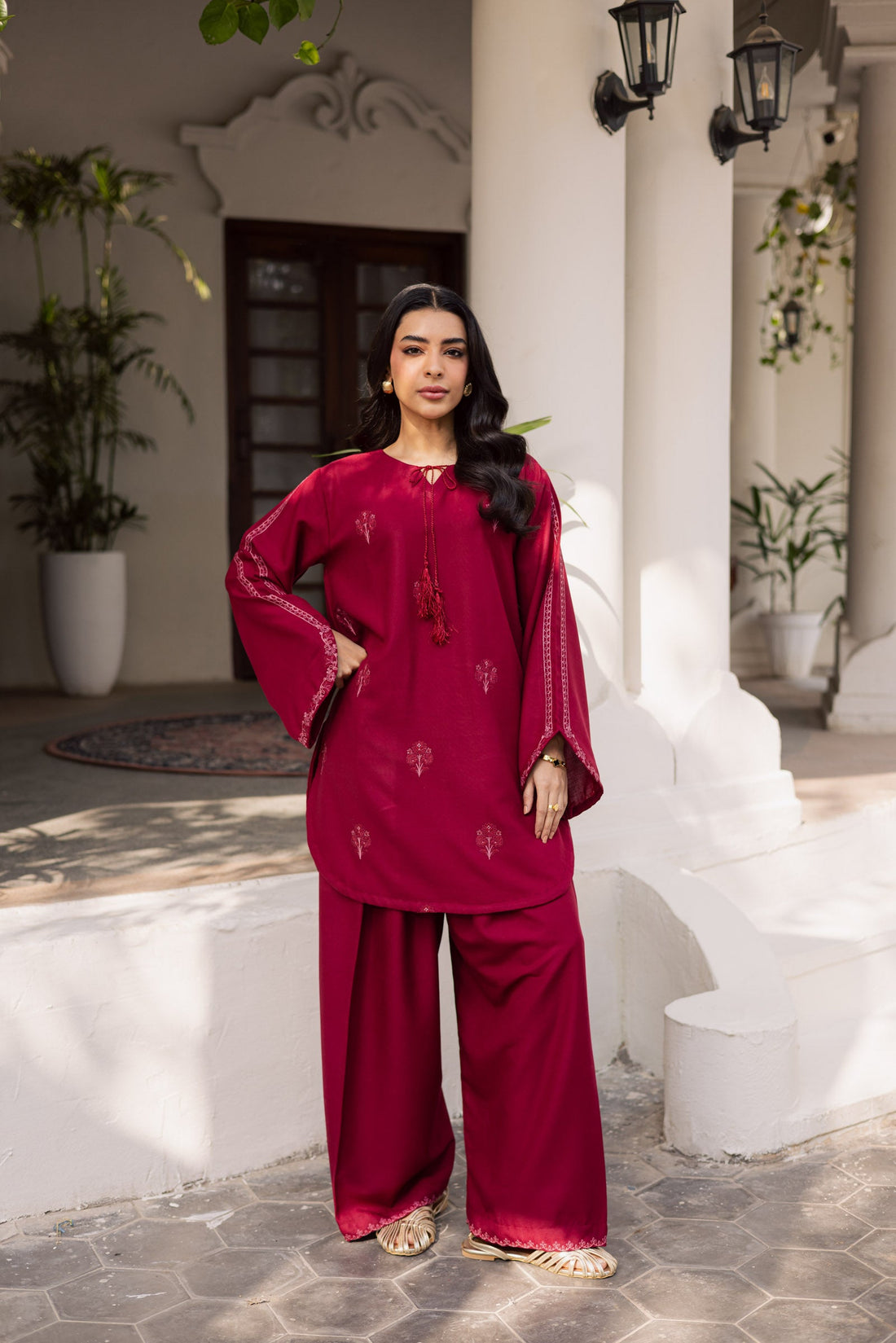 2PC Summer Embroidered Dress - 1194
