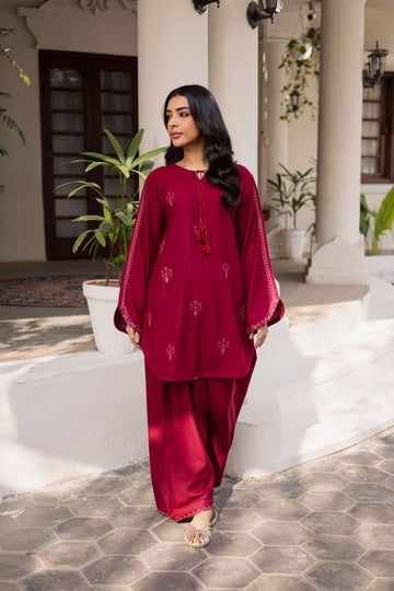 2PC Summer Embroidered Dress - 1194