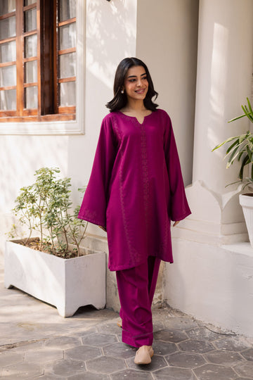 2PC Summer Embroidered Dress - 1200