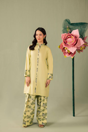 2PC Printed Solid Shalwar Kameez - AZ15