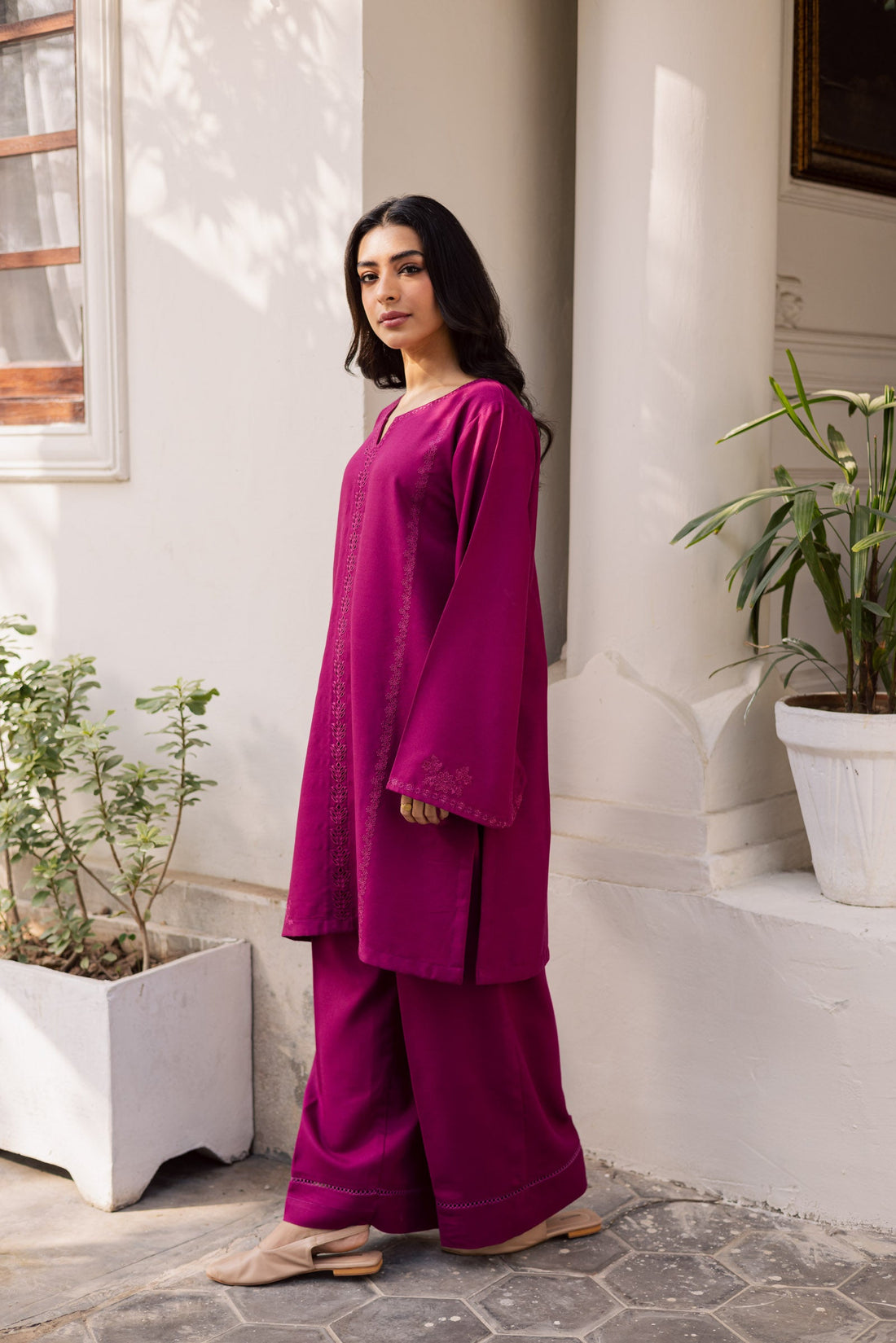 2PC Summer Embroidered Dress - 1200
