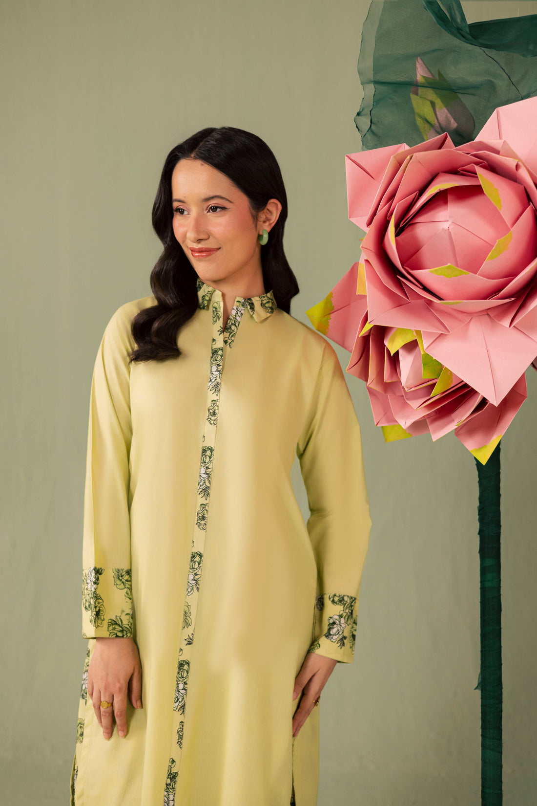 2PC Printed Solid Shalwar Kameez - AZ15