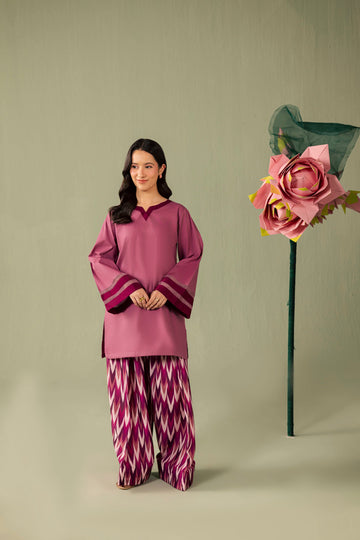 2PC Printed Solid Shalwar Kameez - AZ14