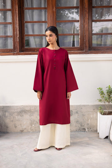 2 PC Lawn Solid CSK 02 - Maroon