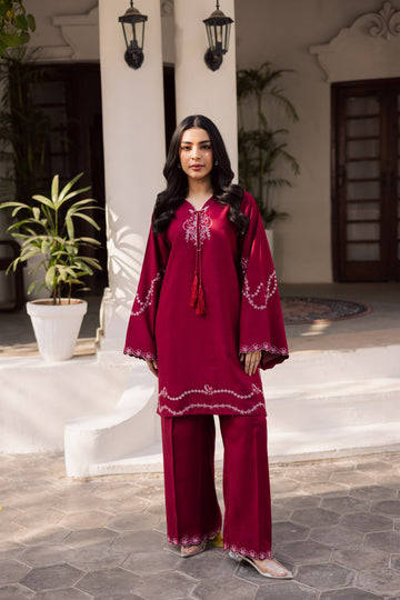 2PC Summer Embroidered Dress- 1175