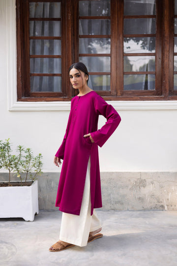 2 PC Lawn Solid CSK 02 - Plum