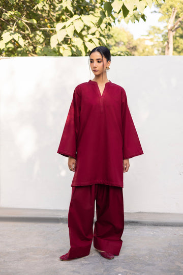 2 PC Lawn Solid FSK 03 – Maroon