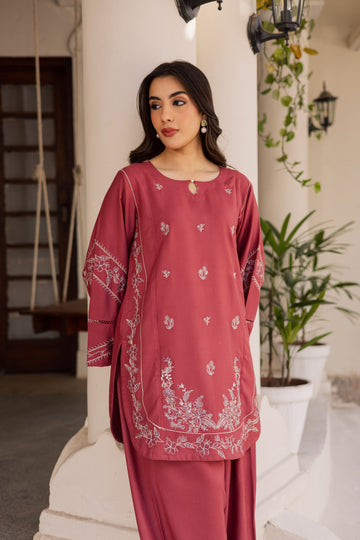 2PC Summer Embroidered Dress - 1202