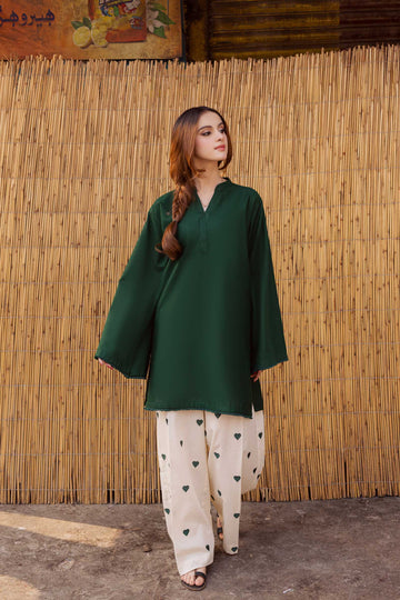 2PC Embroidered MSK 05 – Bottle Green