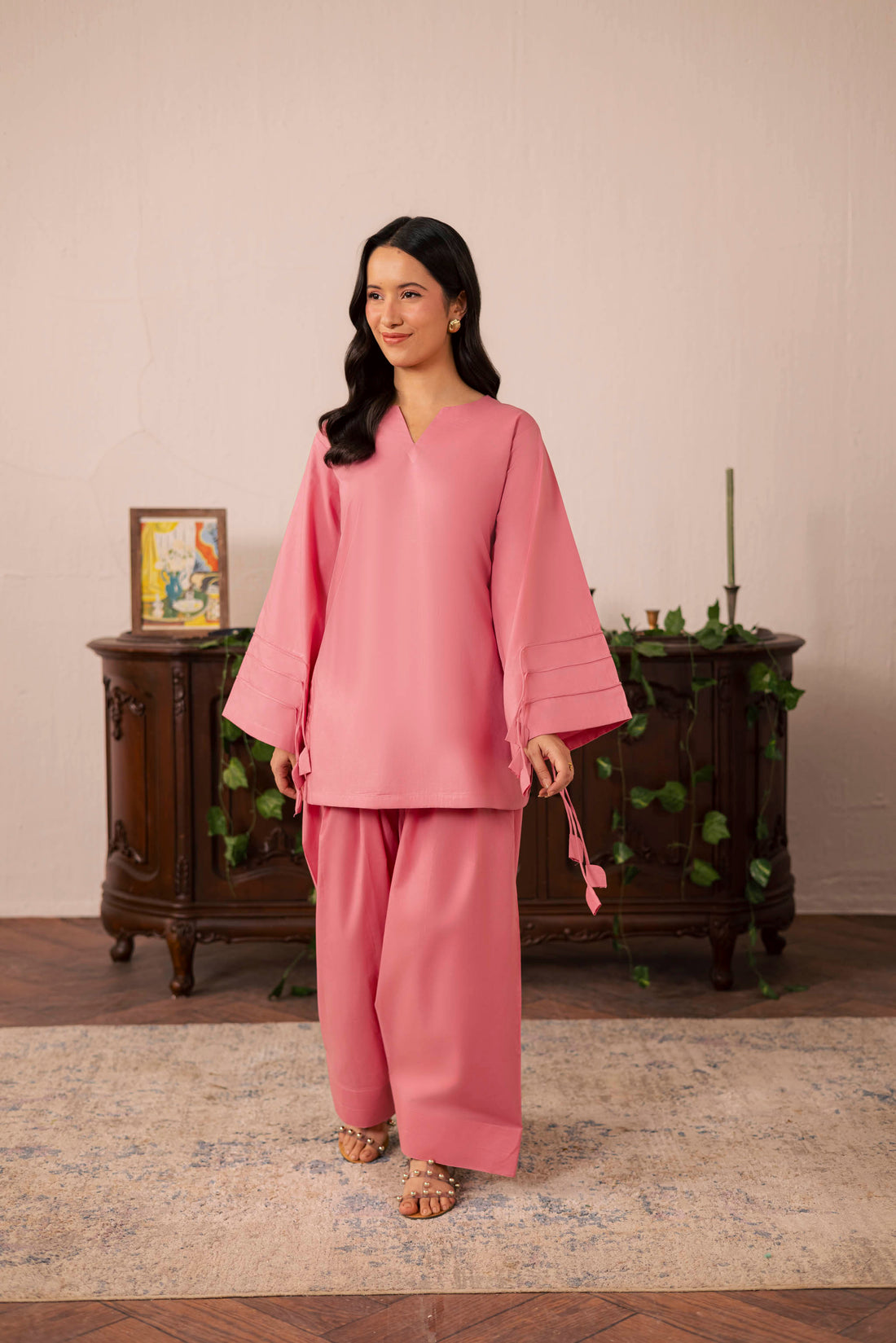 2PC Corset Dress - 02 Pink