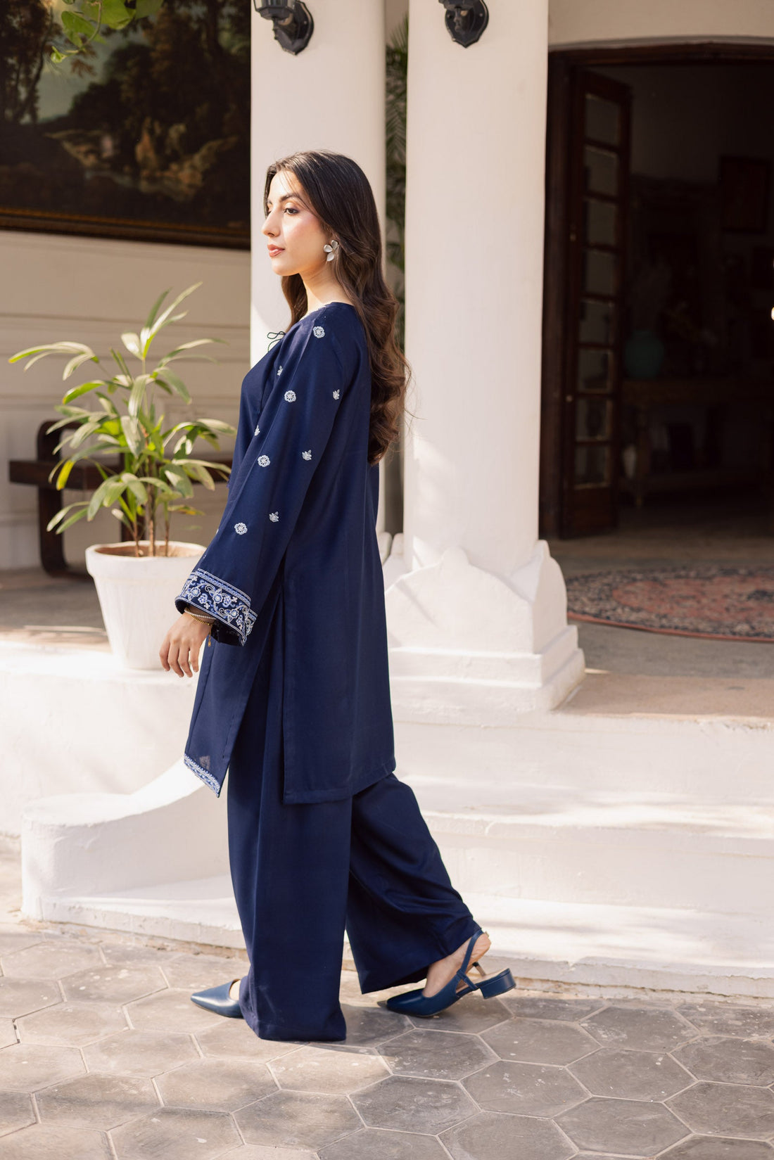 2PC Summer Embroidered Dress - 1192