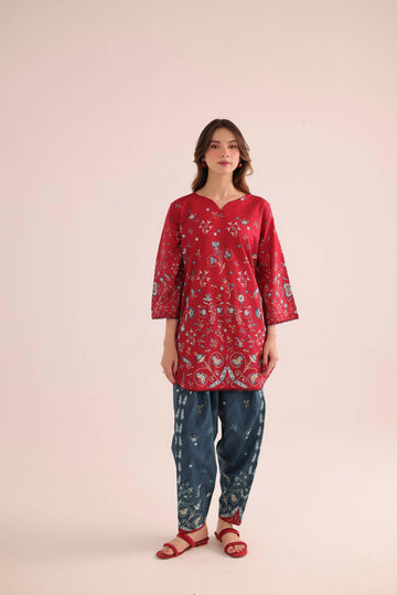 2PC Summer Lawn Dress- PRT L42958