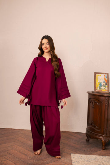 2PC Corset Dress - 08 Dark Plum