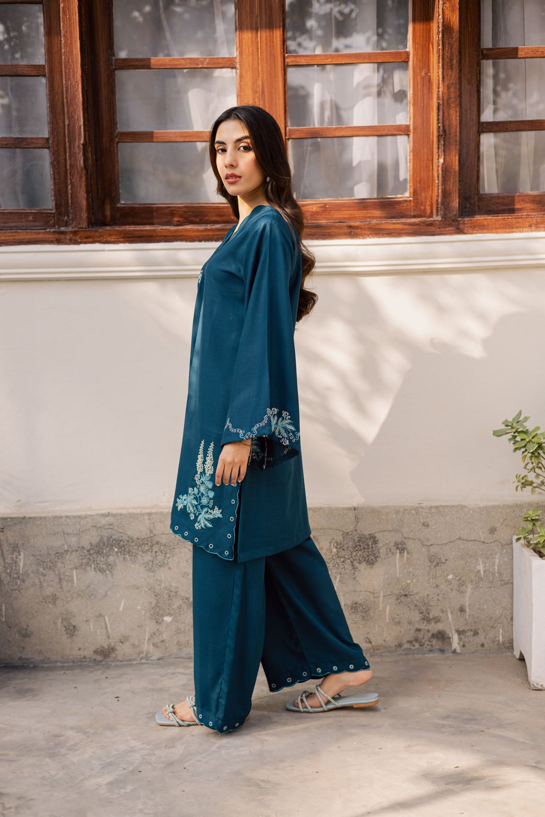2PC Summer Embroidered Dress - 1191