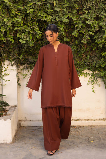 2 PC Lawn Solid FSK 03 – Chocolate Brown