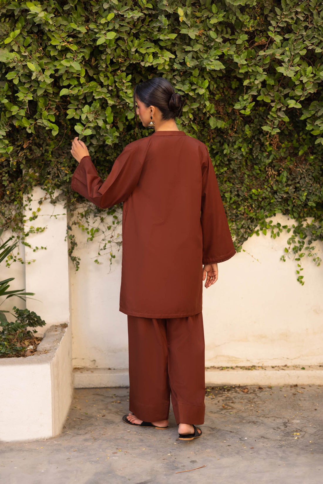 2 PC Lawn Solid FSK 03 – Chocolate Brown