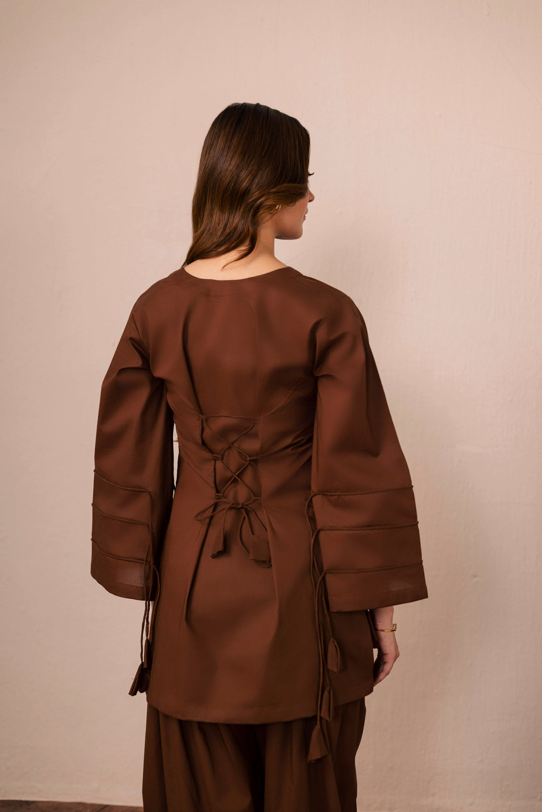 2PC Corset Dress - 03 Dark Brown