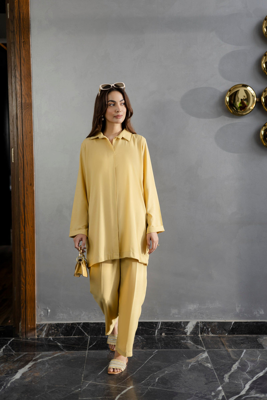 Solid 2PC Dress - SP-03 Butter Yellow