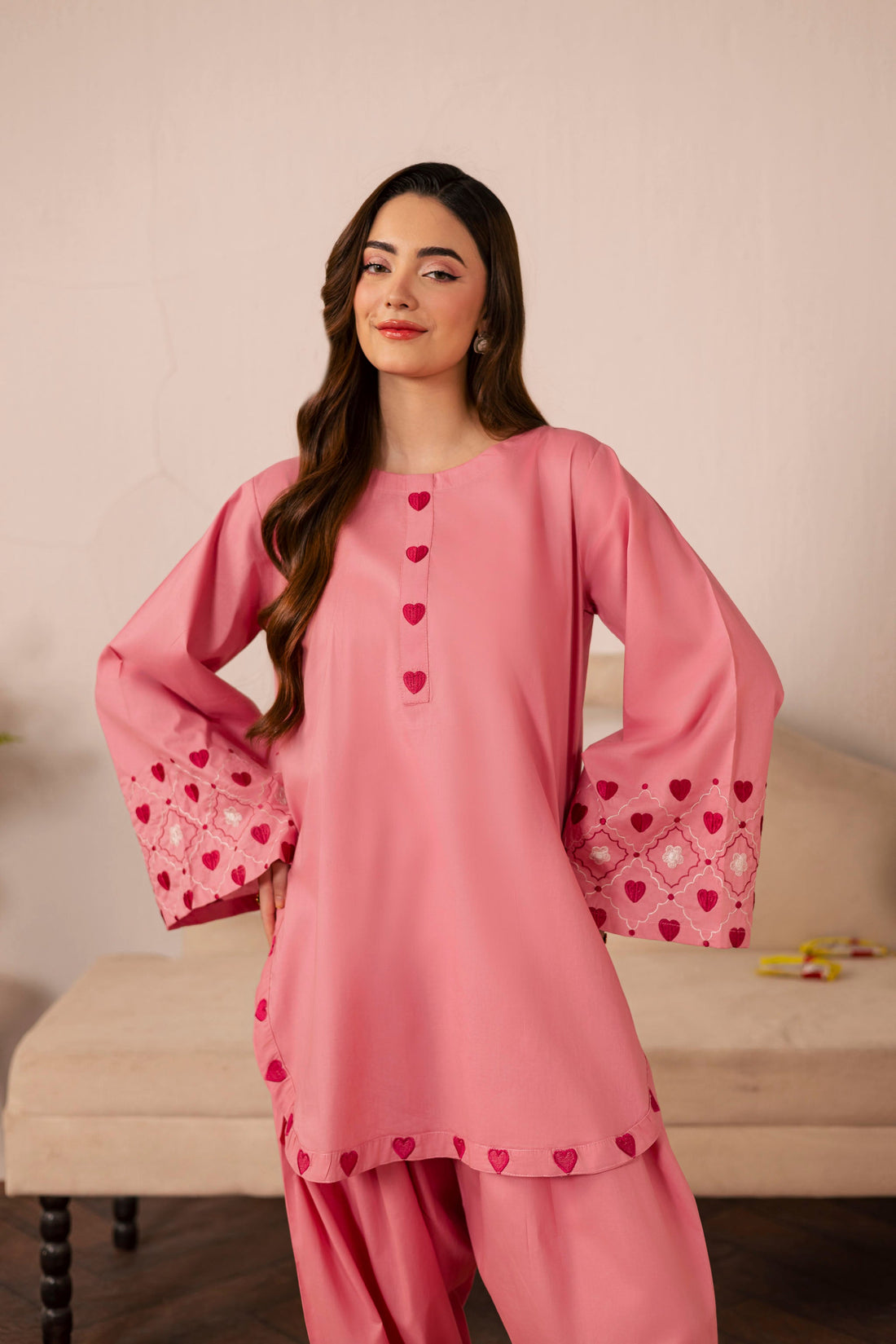 2PC Summer Embroidered Dress - 1241