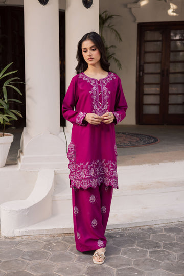 2PC Summer Embroidered Dress - 1186