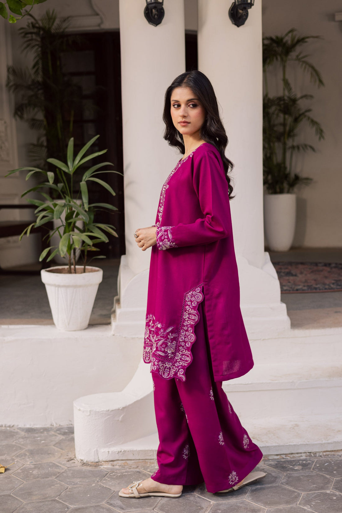 2PC Summer Embroidered Dress - 1186