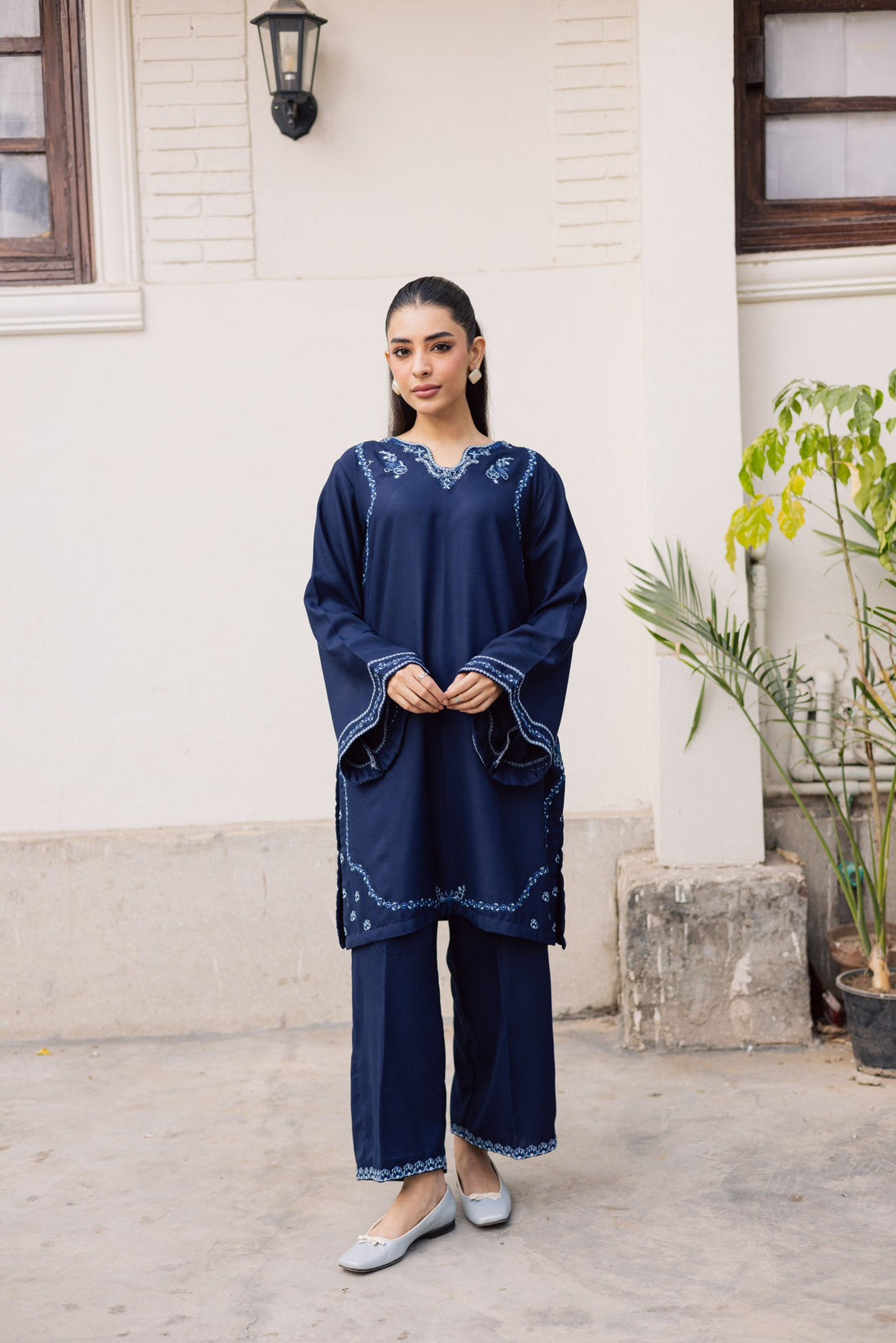2PC Summer Embroidered Dress-1179