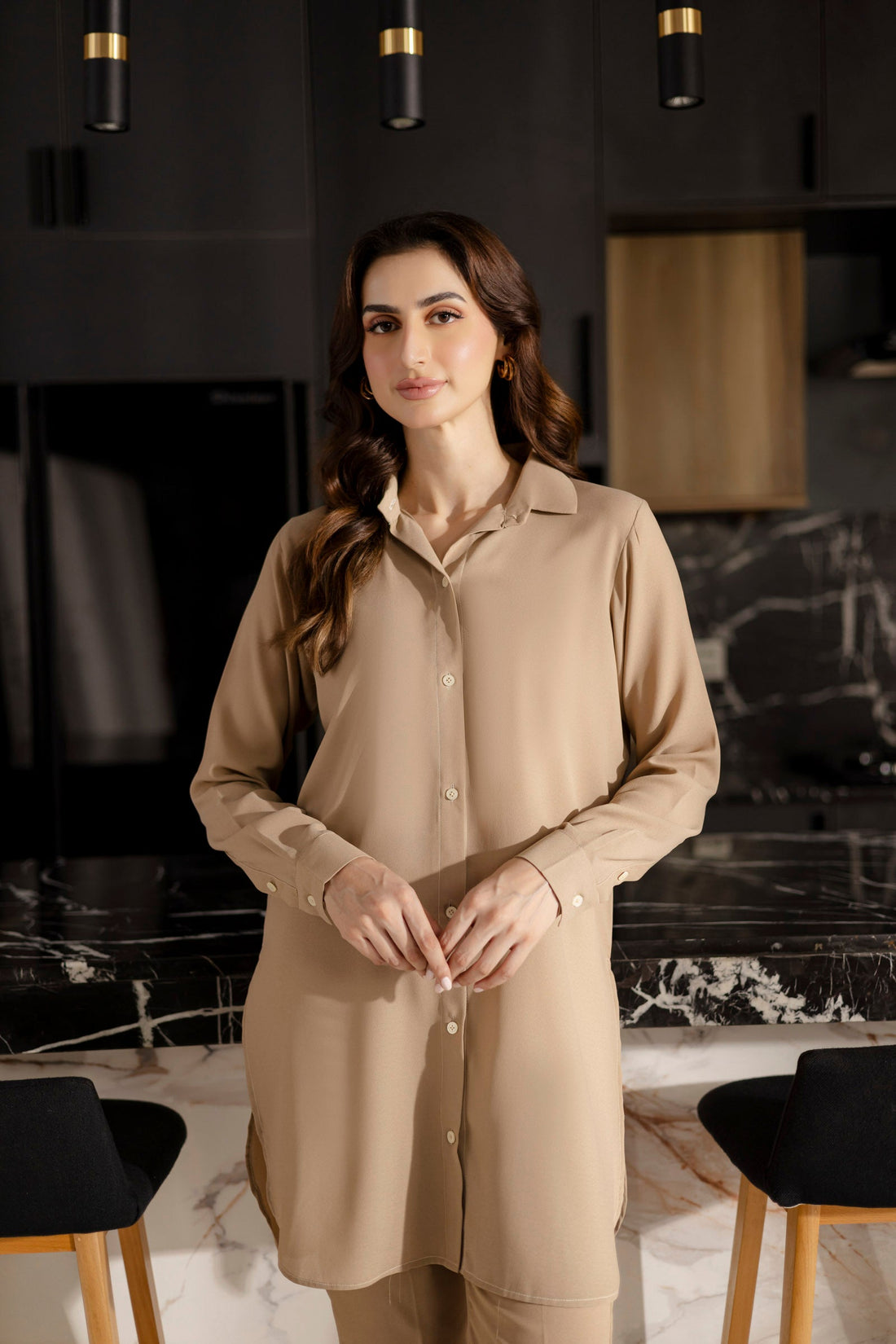 Solid 2PC Dress - SP-07 Skin