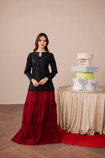 2PC Shirt and Skirt - Black