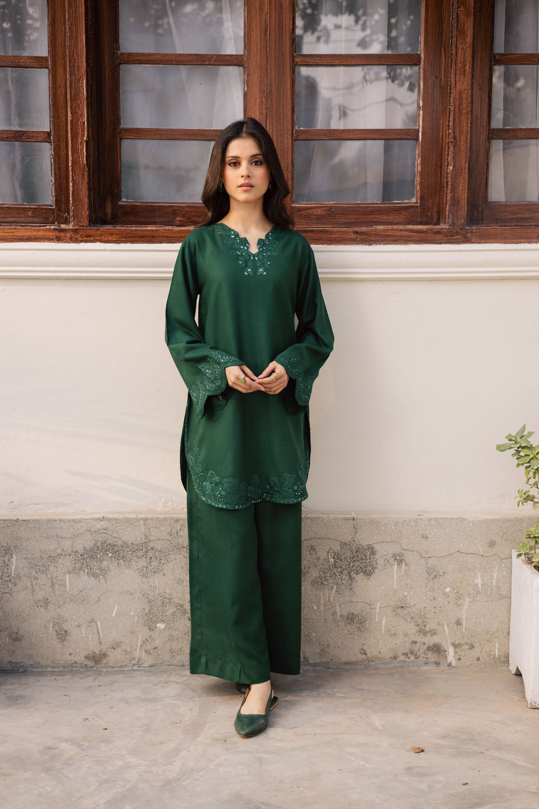 2PC Summer Embroidered Dress - 1211