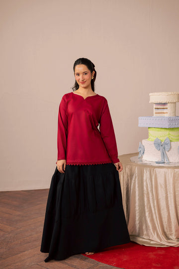 2PC Shirt and Skirt - Maroon