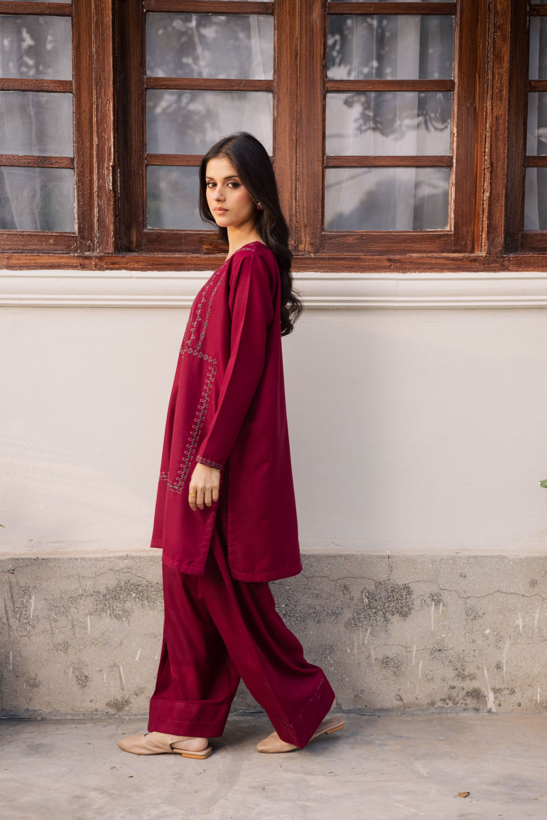 2PC Summer Embroidered Dress - 1197