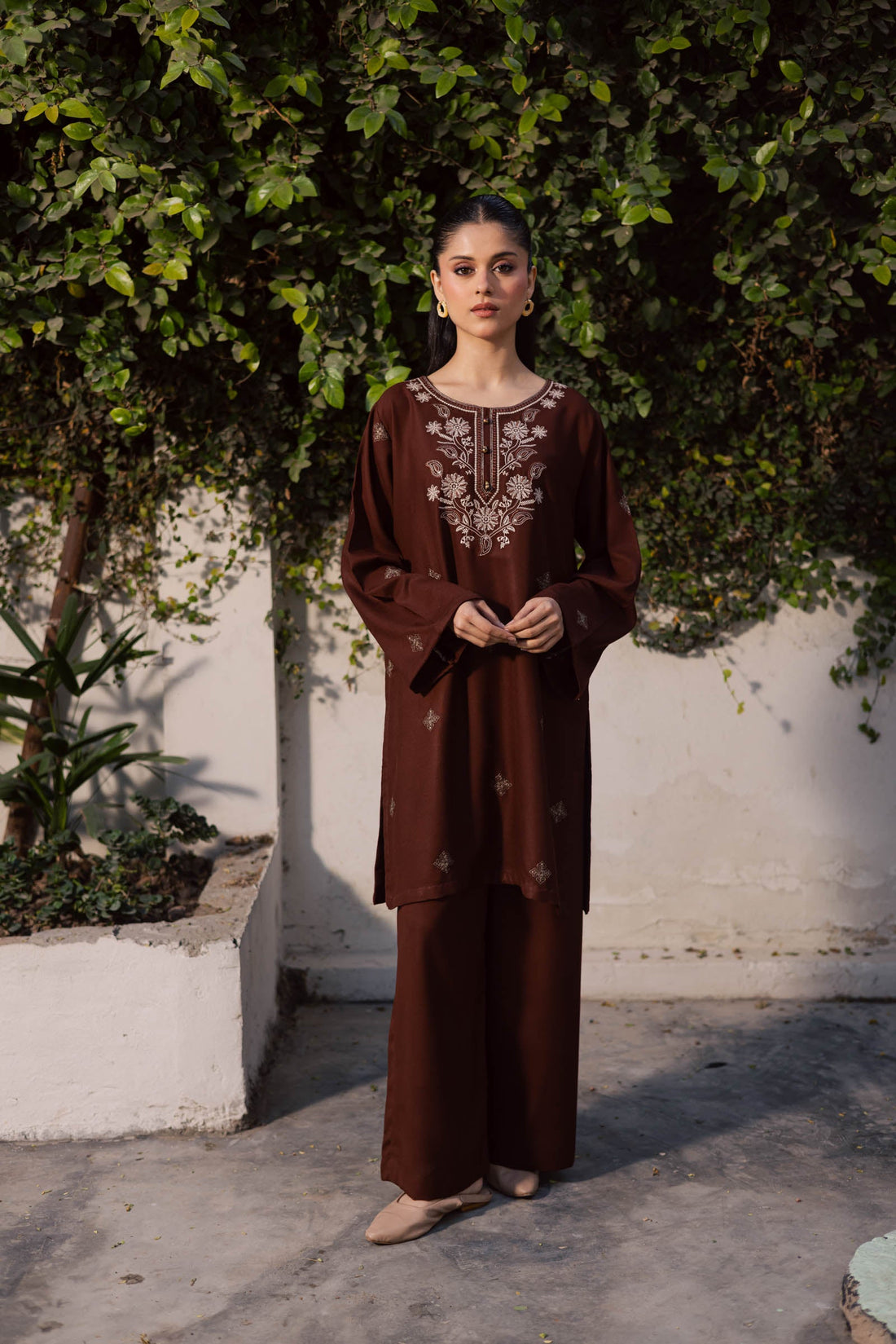 2PC Summer Embroidered Dress - 1196