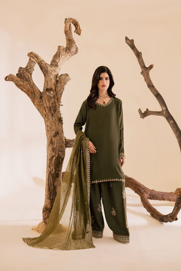 3PC Luxury Embroidered Dress- RSM15