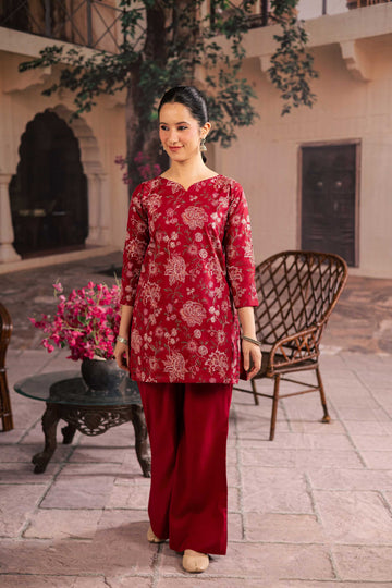 2PC Summer Embroidered Dress - 1238