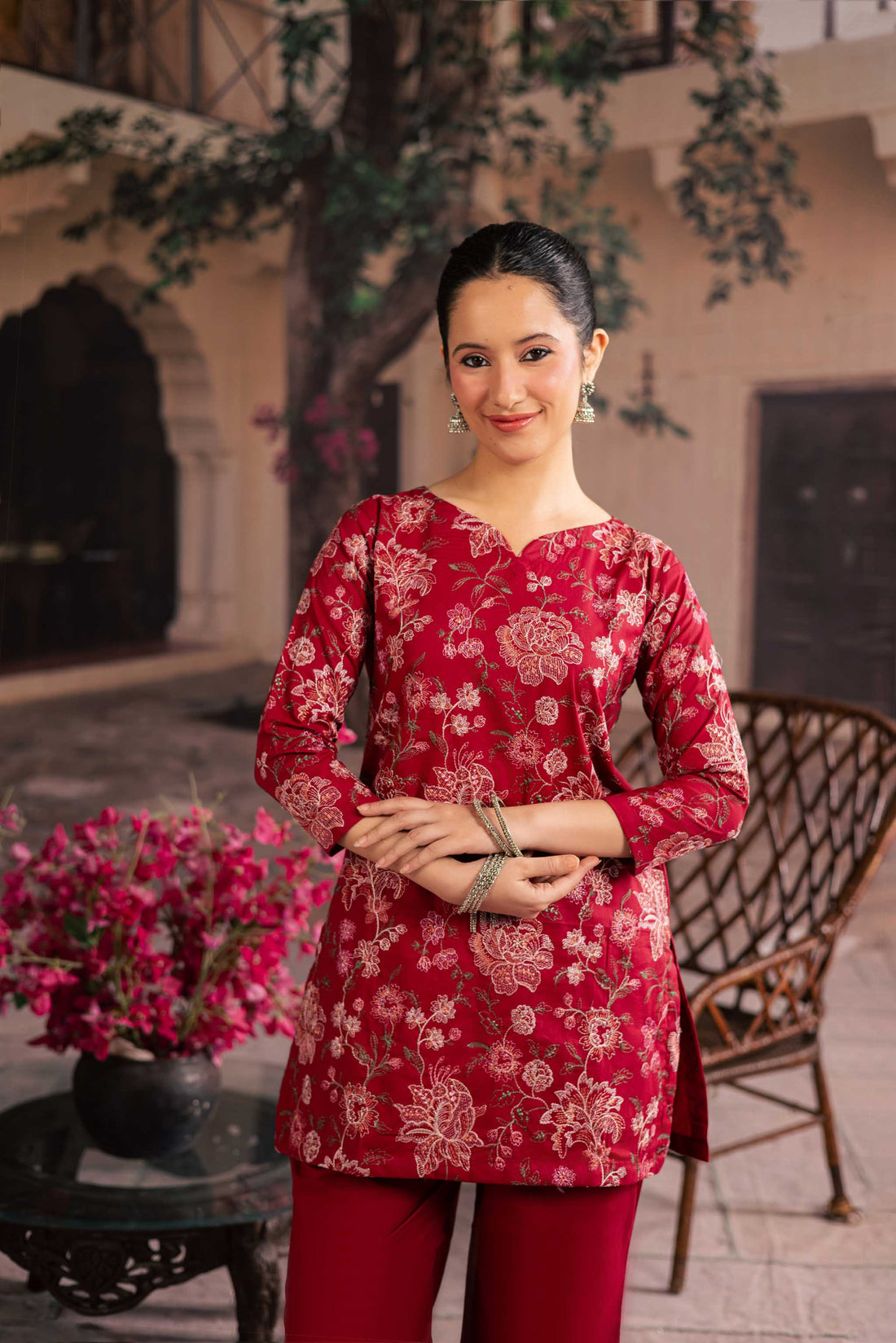 2PC Summer Embroidered Dress - 1238