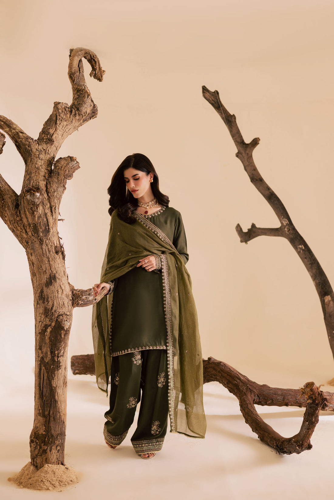 3PC Luxury Embroidered Dress- RSM15