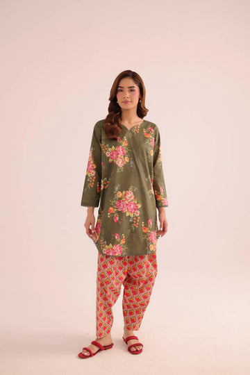 2PC Summer Lawn Dress- PRT L42196
