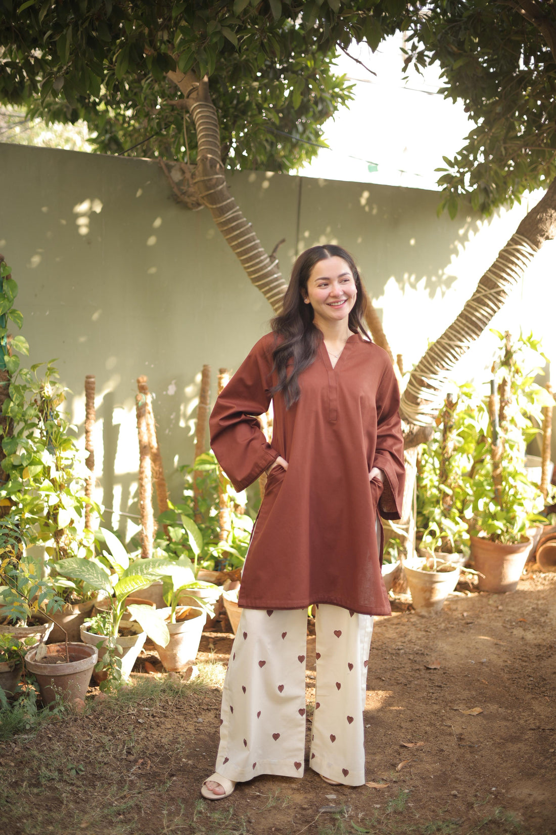 2PC Embroidered Lawn MSK 05 – Chocolate Brown