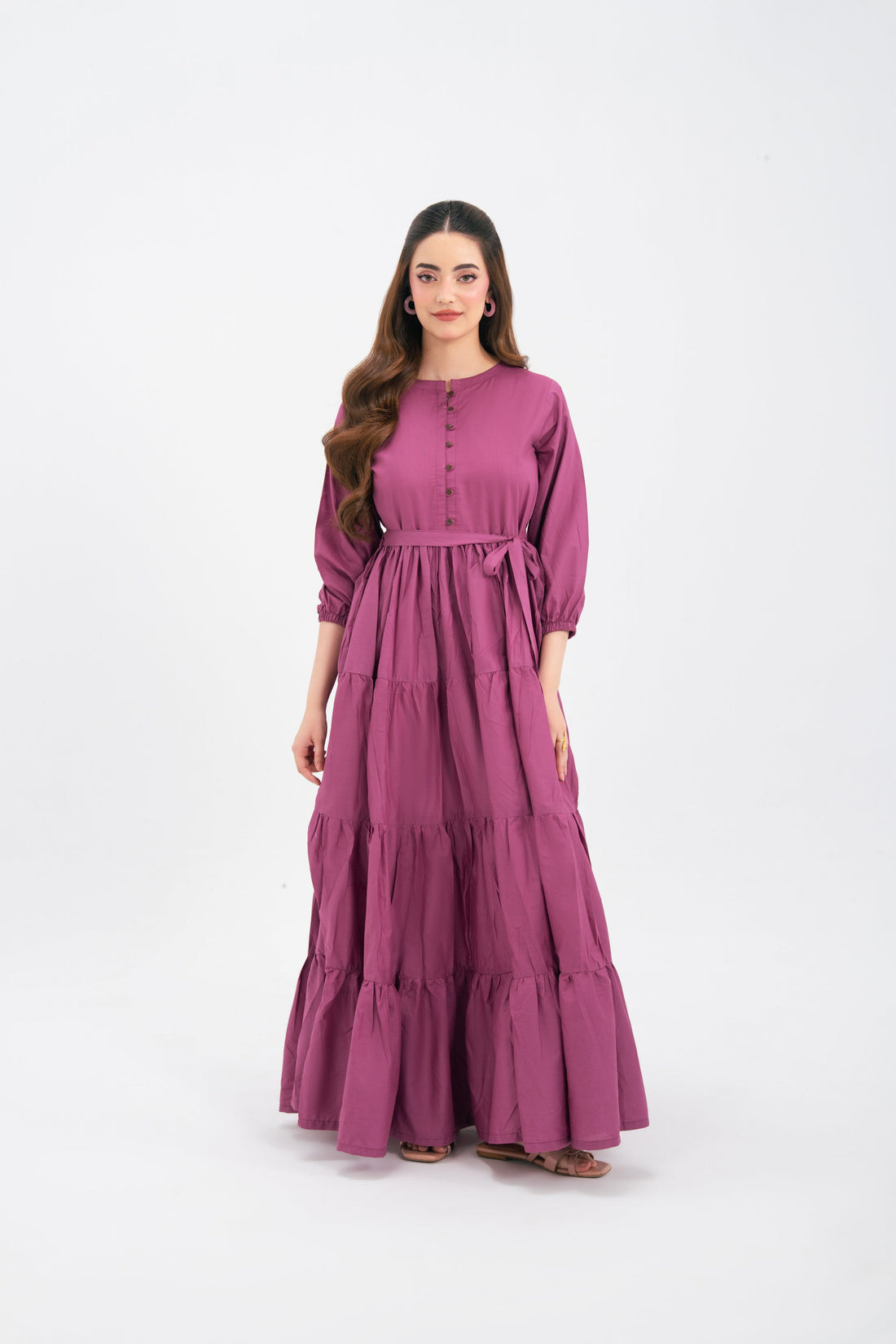 1PC Solid Maxi Dress - Lavender
