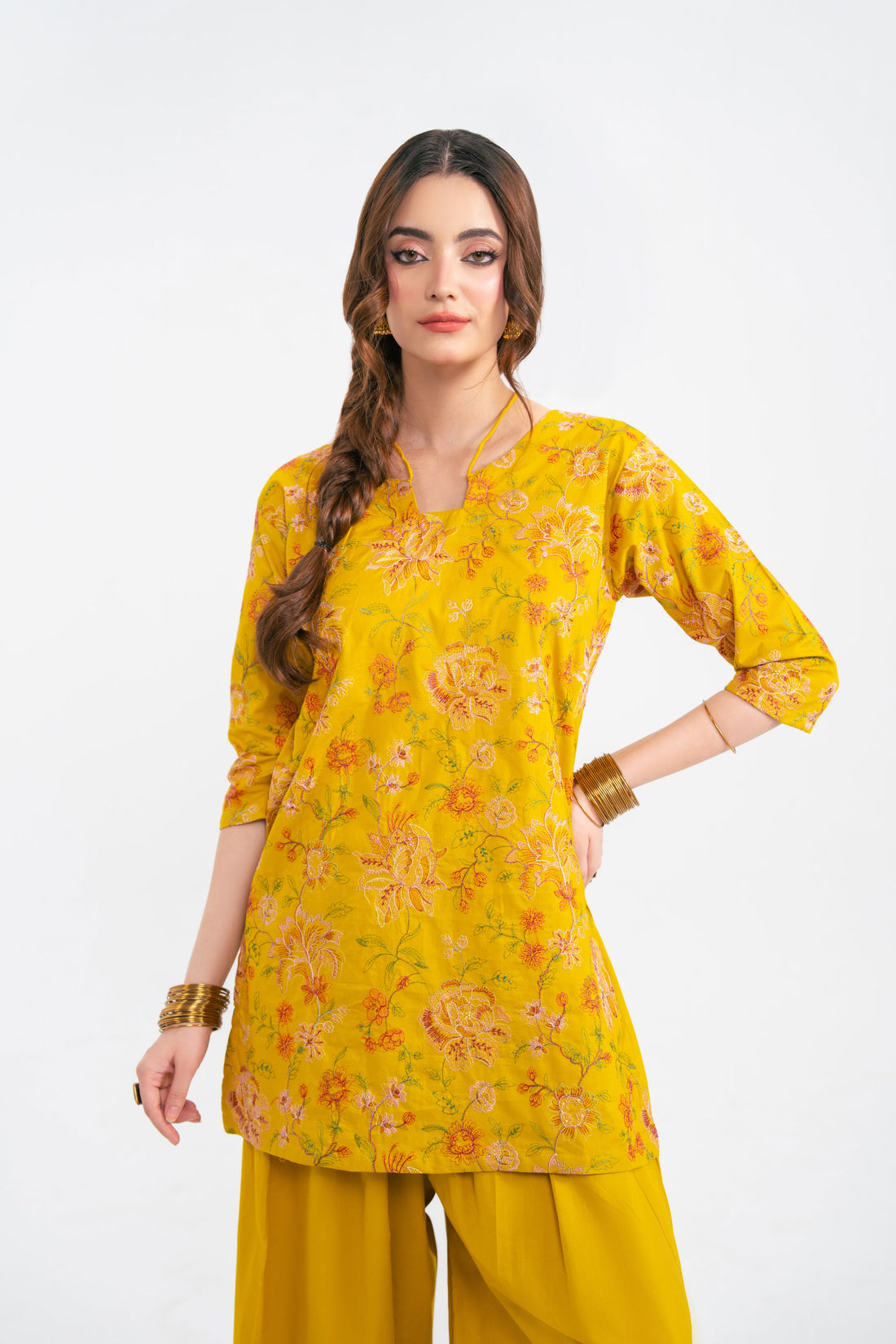2PC Summer Embroidered Dress - 1232