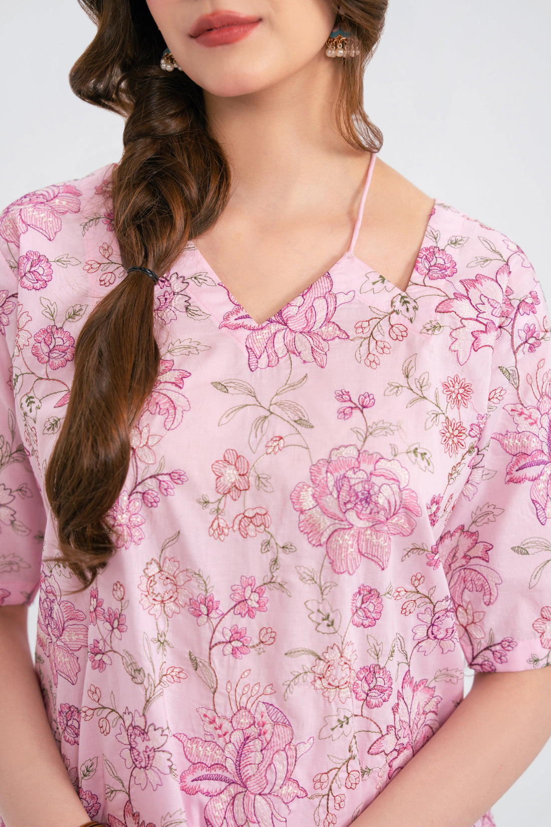 2PC Summer Embroidered Dress - 1229